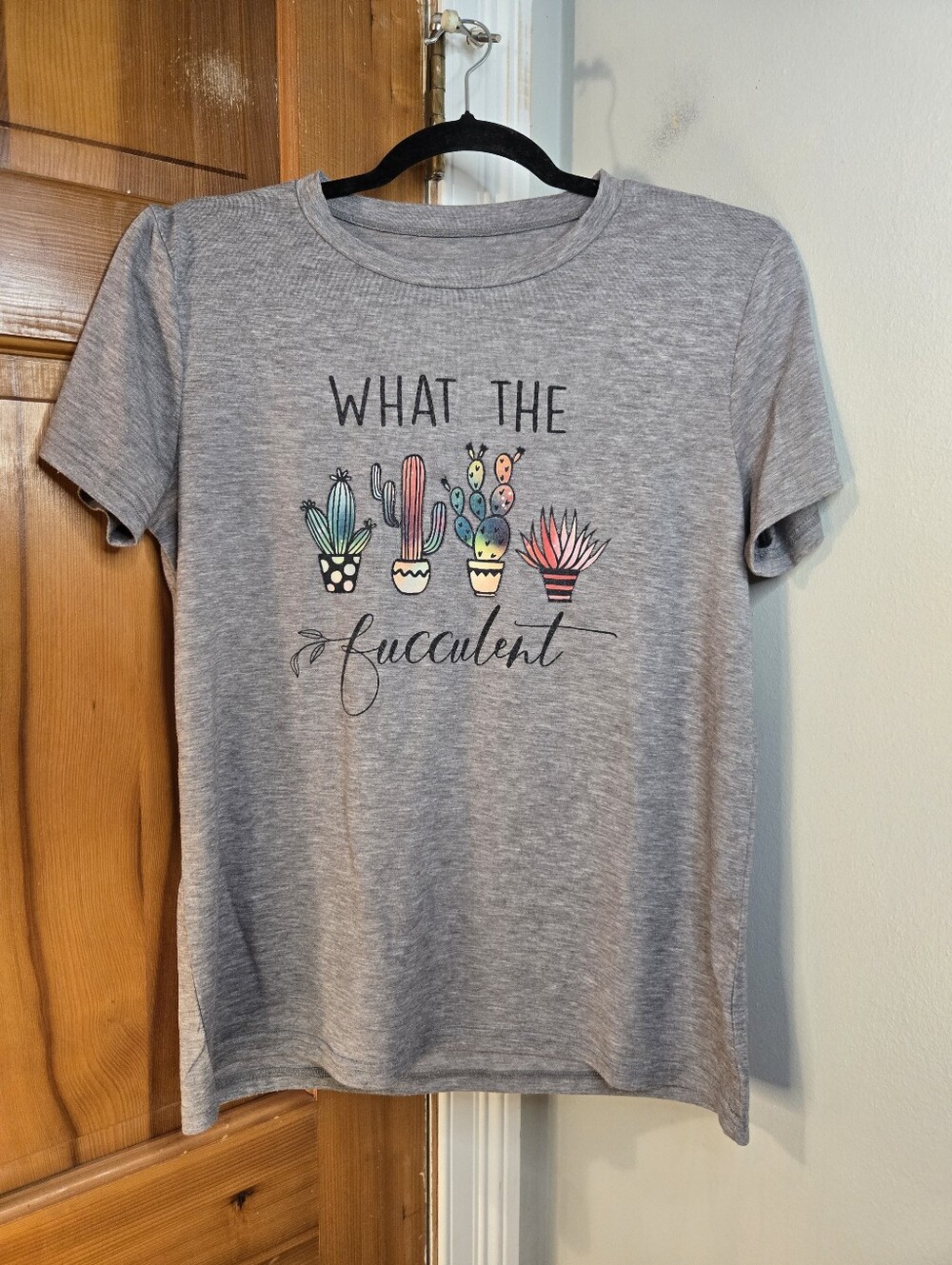 Gray Graphic 'What the Fucculent' Tee - Unbranded